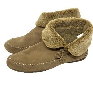 Sporto Brown Suede Moccasin Boots Fleece Lined Size 9.5